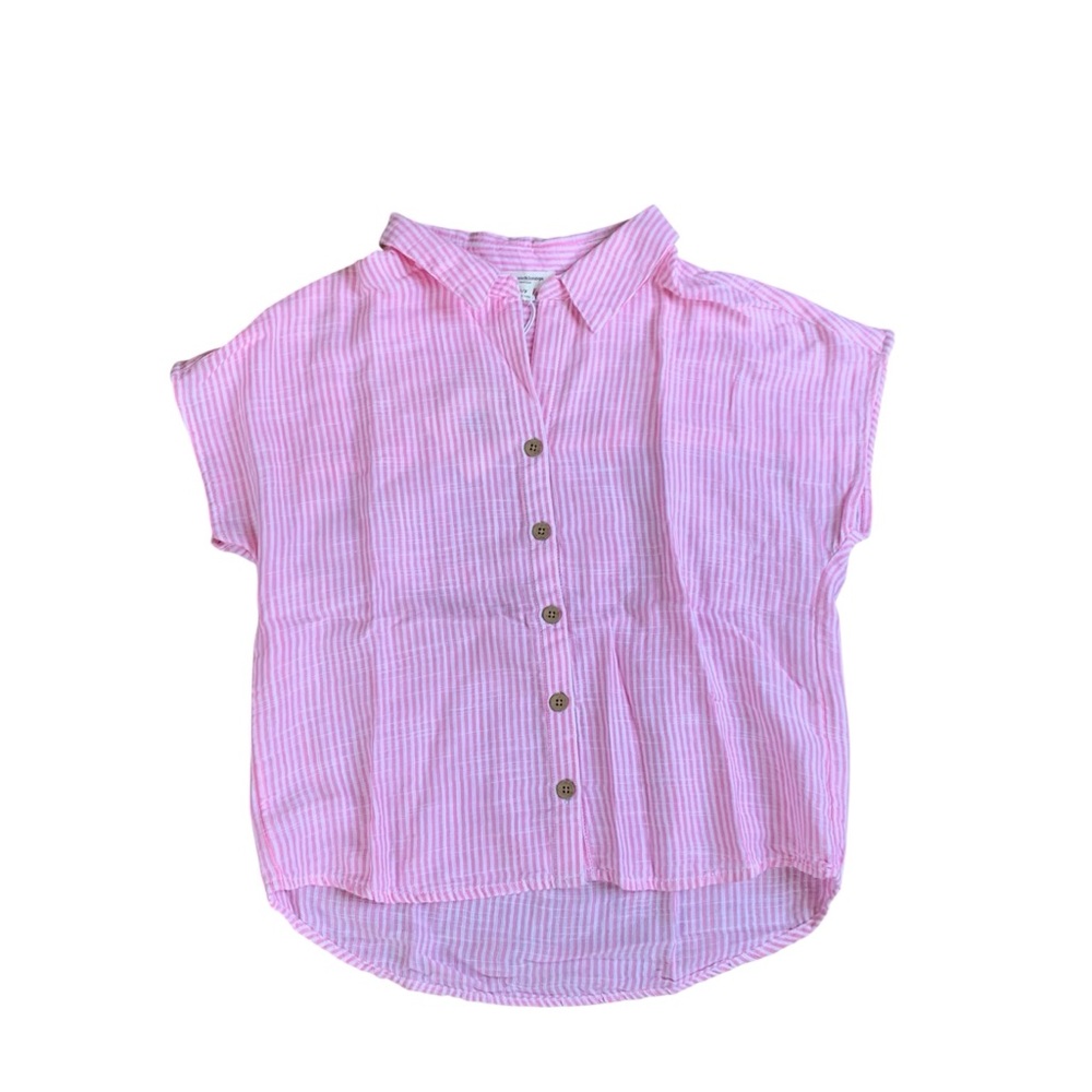 beachlunchlounge Pink Button-Up Blouse